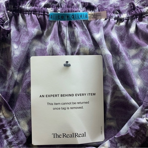 Alice + Olivia Camilla Print Silk Blouson Top - Picture 8 of 12